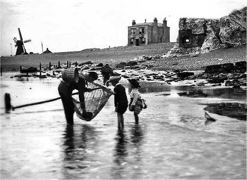 Sandown Castle and Windmill - in 1884