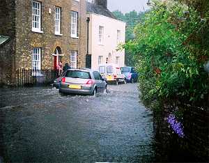 Flooding in Church Street, Walmer, on 26 May 2008 (photo: Judy Wilson)