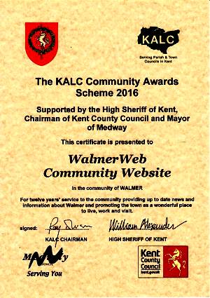 Community Award for WalmerWeb