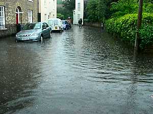 Flooding in Church Street, Walmer, on 26 May 2008 (photo: Chris Harbridge)
