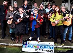 Busking for Folk Festival funds (photo: Steve Wakeford)