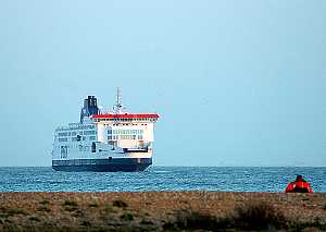 Pride of Canterbury moored off Walmer beach (photo: Rob Riddle)