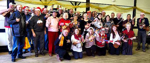 Deal Ukulele Club members at Christmas 2016