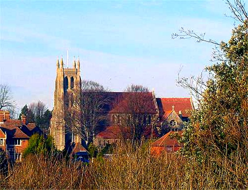 St Mary Parish Church from Hawkshill Freedown (photo: Harold Wyld)